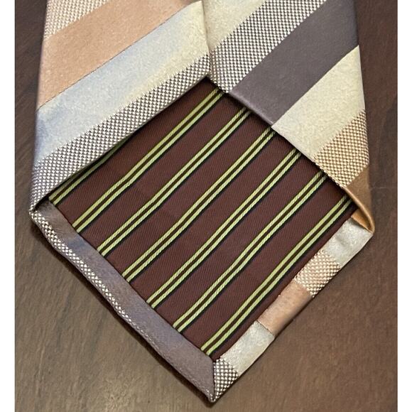 Bcbg Attitude Gold Brown Hand Made 100% Imported Silk Made In China - Picture 2 of 9